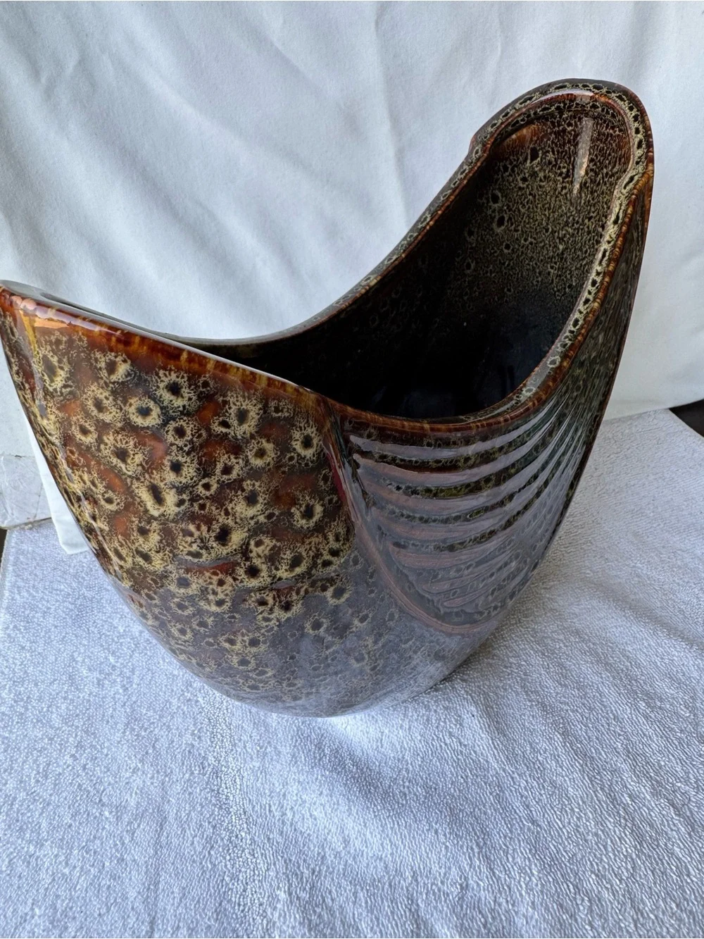 Brown Glazed Ceramic Decorative Bowl - Home Accents